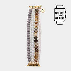 Faceted Beads Natural Stone Beaded Multi Layered Apple Watch Band