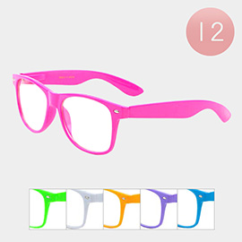 12PCS - Clear Lens Wayfarer Sunglasses