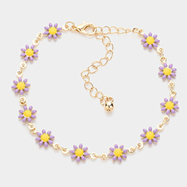 Enamel Flower Station Bracelet