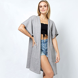 Jersey Kimono Cardigan with Pocket