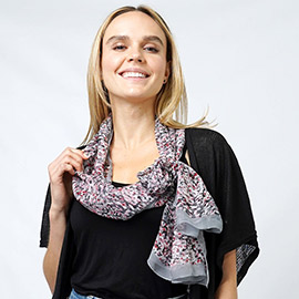 Abstract Print Chiffon Oblong Scarf