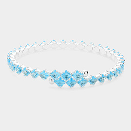 CZ Square Cluster Evening Bracelet