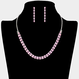 CZ Marquise Rhinestone Paved Necklace