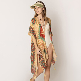 Aztec Print Kimono Poncho