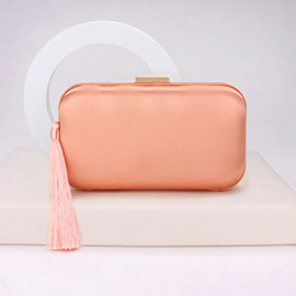 Tassel Pointed Solid Clutch / Crossbody Bag