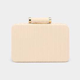 Solid Embossed Clutch / Crossbody Bag