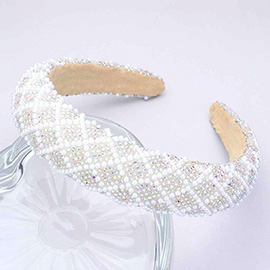 Pearl Embellished Bling Padded Headband