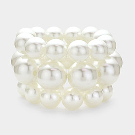 3PCS - Pearl Beaded Multi Layered Stretch Bracelets