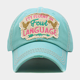 Im Fluent In FOUL LANGUAGE Message Vintage Baseball Cap