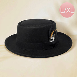 Feather Bow Pointed Band Pork Pie Hat