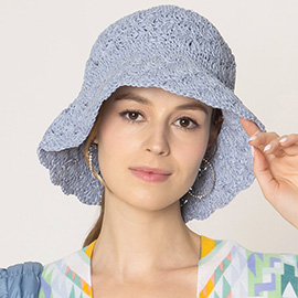 Crochet Straw Bucket Hat