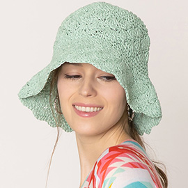 Crochet Straw Bucket Hat