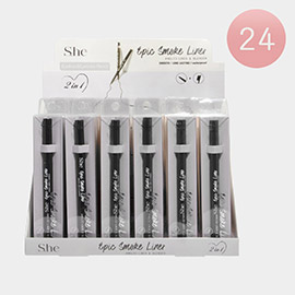 24PCS - 2 in 1 Epic Smoke Eyeliner & Eyebrow Pencil with Blender