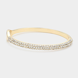 Rhinestone Paved Hinged Bangle Bracelet