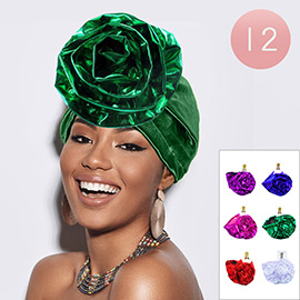 12PCS - Metallic Turban Hats