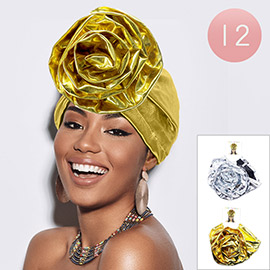 12PCS - Metallic Turban Hats