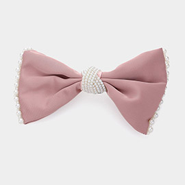 Pearl Pointed Bow Barrette