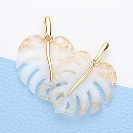 Acetate Tropical Leaf Dangle Earrings