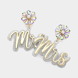 MRS Message Dangle Earrings