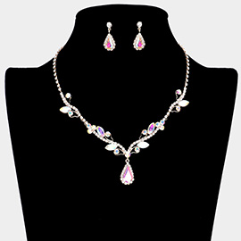 Teardrop Accented Rhinestone Necklace