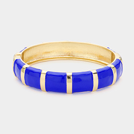 Enamel Bamboo Hinged Bangle Bracelet