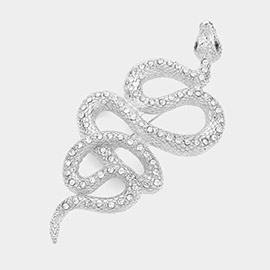 Stone Paved Snake Pin Brooch