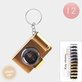 12PCS - Light Up Camera Keychains