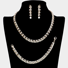 Rhinestone Paved Chevron Jewelry Set