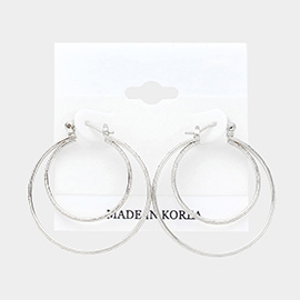 Double Metal Hoop Pin Catch Earrings