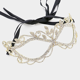 Rhinestone Paved Cat Eye Masquerade Mask