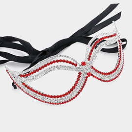 Rhinestone Pave Cat Eye Masquerade Mask