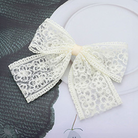 Flower Lace Bow Barrette