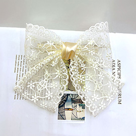 Flower Lace Bow Barrette