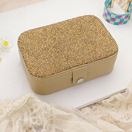 Bling Studded Faux Leather Portable Jewelry Box