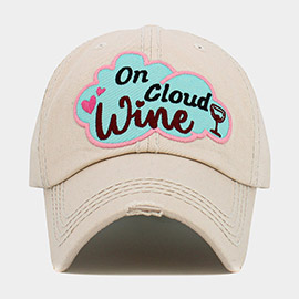 On Cloud Wine Message Vintage Baseball Cap