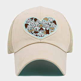 Floral Pattern Heart Patch Pointed Baseball Cap