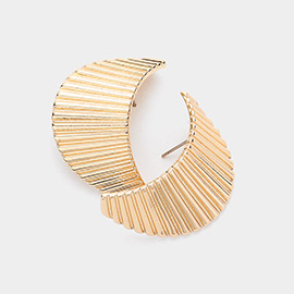 Textured Metal Crescent Earrings