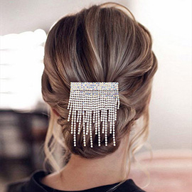 Rhinestone Paved Fringe Barrette