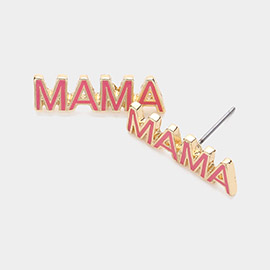 Enamel MAMA Stud Earrings