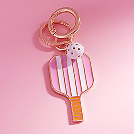 Enamel Pickleball Paddle Keychain