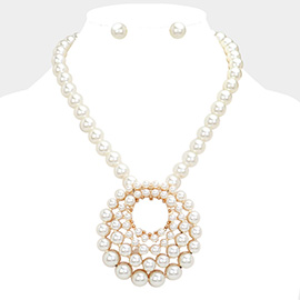 Pearl Cluster Statement Necklace