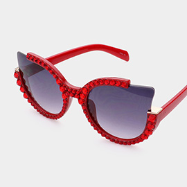 Bling Studded Cat Eye Sunglasses