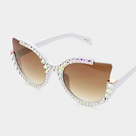 Bling Studded Cat Eye Sunglasses