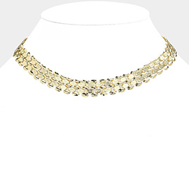 Metal Flat Mesh Choker Necklace