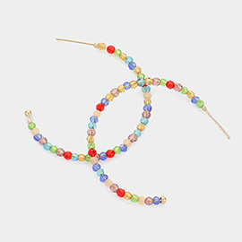 Faceted Beaded Hoop Earrings