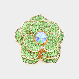 Rhinestone Flower Pin Brooch