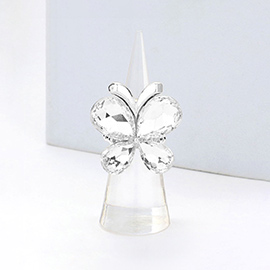 Butterfly Crystal Stone Cluster Stretch Ring