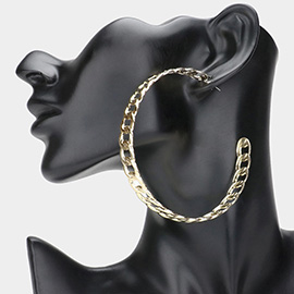 Metal Chain Hoop Earrings