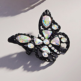 Multi Stone Embellished Butterfly Pin Brooch