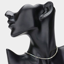 Faceted Beaded Choker Necklace